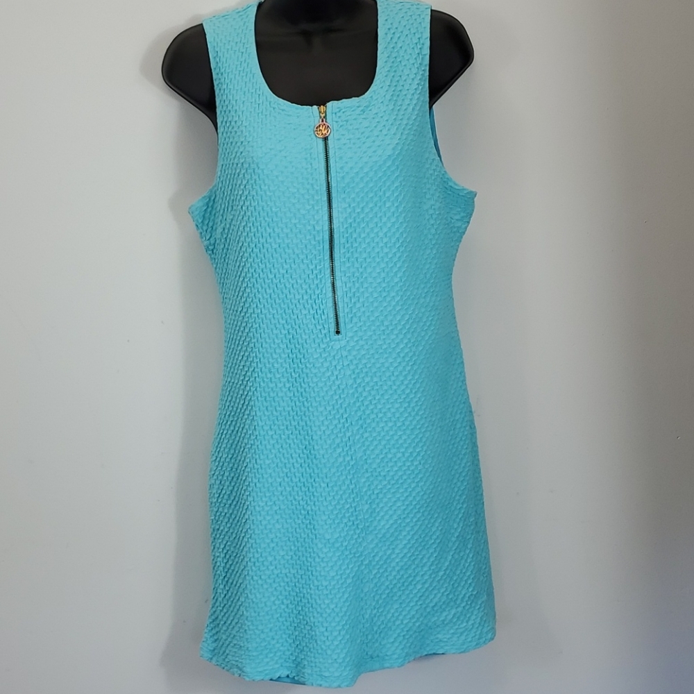 Lilly Pulitzer Aqua Textured Midi Dress